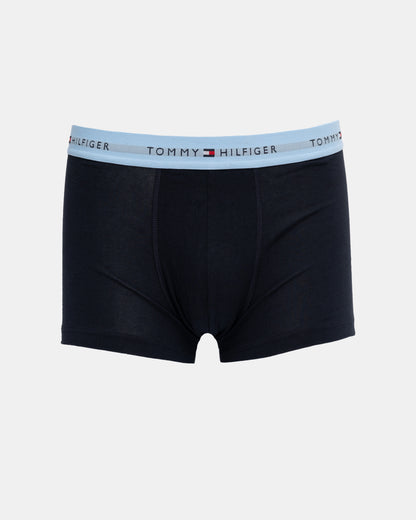 Tommy Hilfiger 5 Pack Mens Waistband Trunks - B-White/Blue/Red/Navy/Burgundy