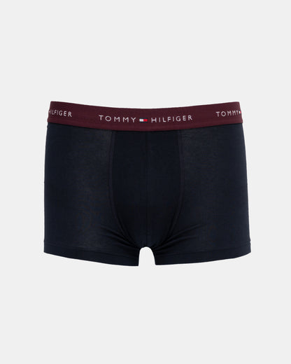 Tommy Hilfiger 5 Pack Mens Waistband Trunks - B-White/Blue/Red/Navy/Burgundy