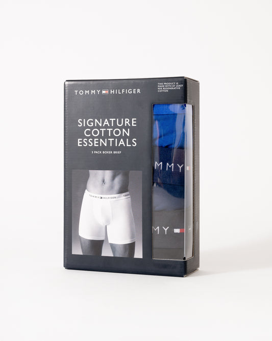 Tommy Hilfiger 3 Pack Mens Boxer Briefs - Noble Blue/Prep Navy/Black