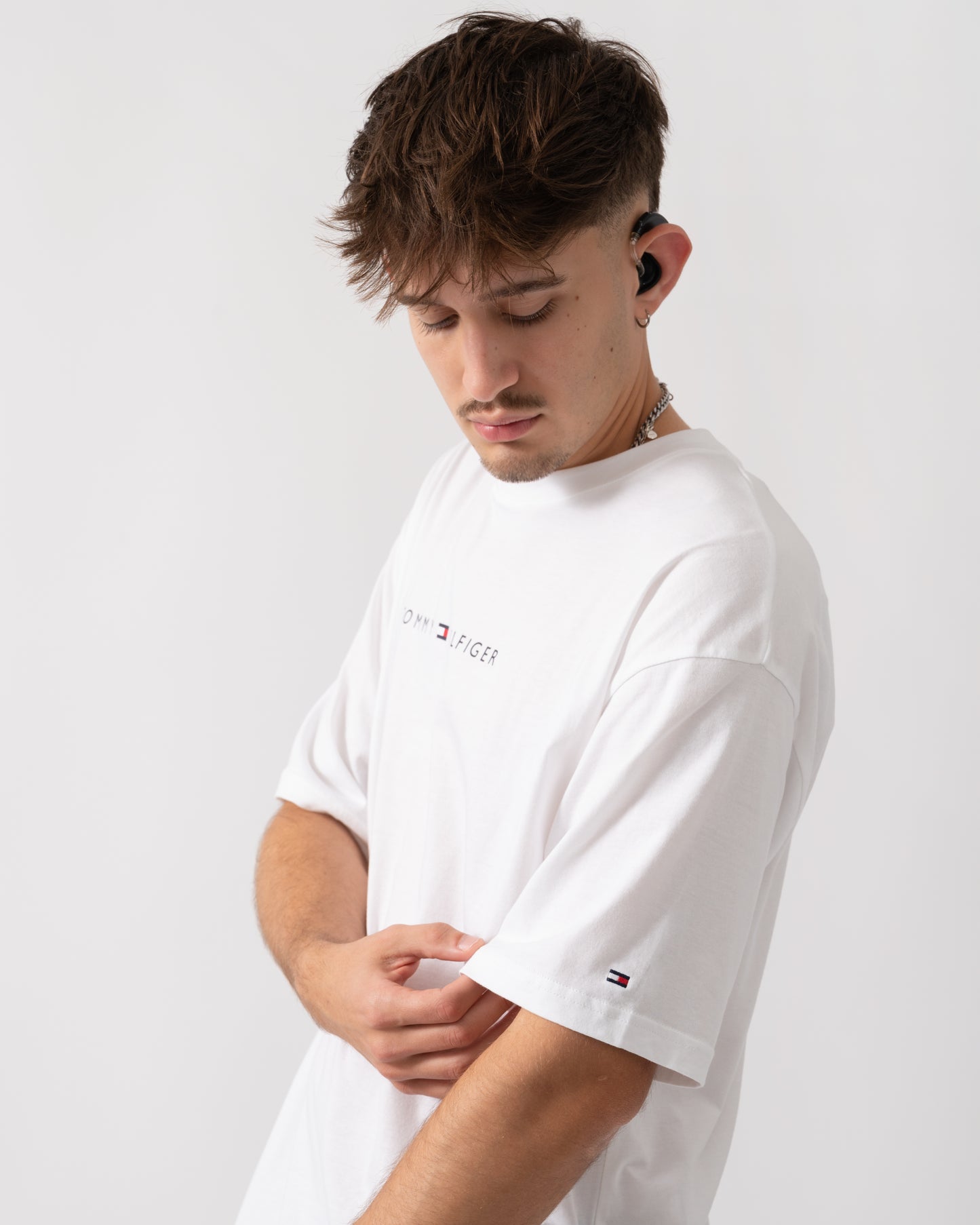 Tommy Hilfiger Contrast Logo Mens T-Shirt - TH Optic White
