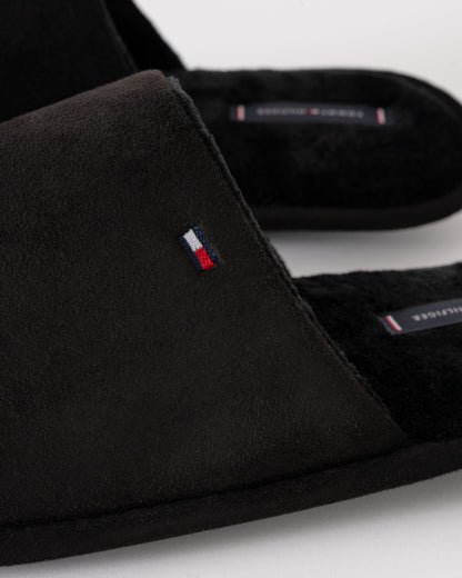 Tommy Hilfiger Core Hilfiger Flag Mens House Slippers - Black