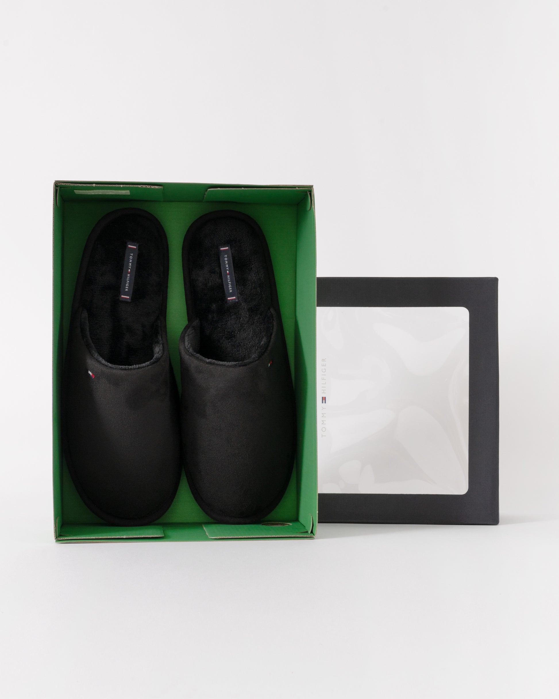 Tommy Hilfiger Core Hilfiger Flag Mens House Slippers in Black