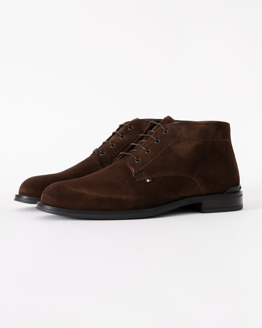 Tommy Hilfiger Corporate Hilfiger Mens Short Suede Boots - Cocoa