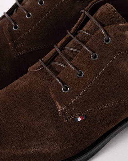 Tommy Hilfiger Corporate Hilfiger Mens Short Suede Boots - Cocoa