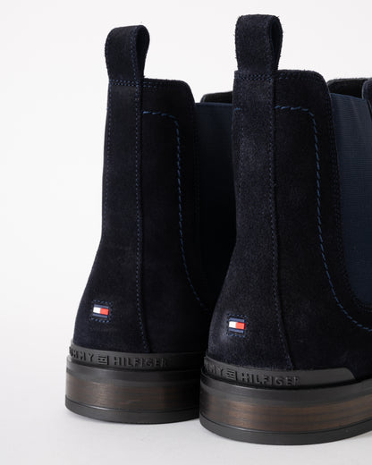 Tommy Hilfiger Corporate Hilfiger Mens Suede Chelsea Boots - Desert Sky