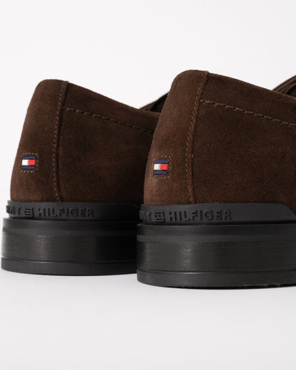 Tommy Hilfiger Corporate Hilfiger Mens Suede Derby Shoes - Cocoa