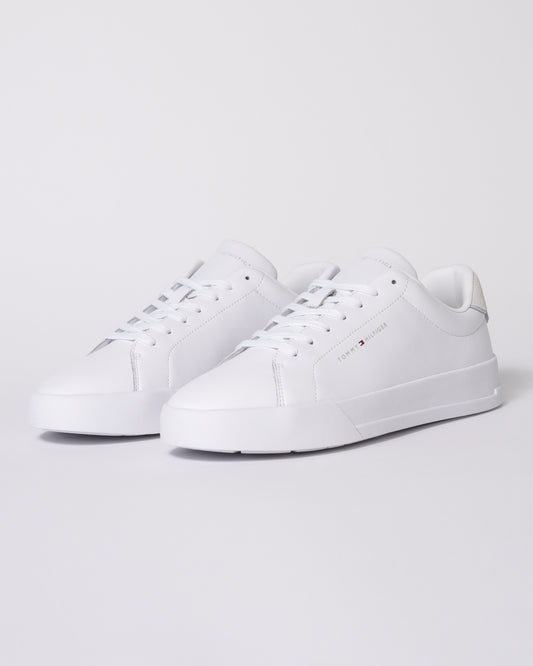 Tommy Hilfiger Court Leather Detail Mens Trainer - White