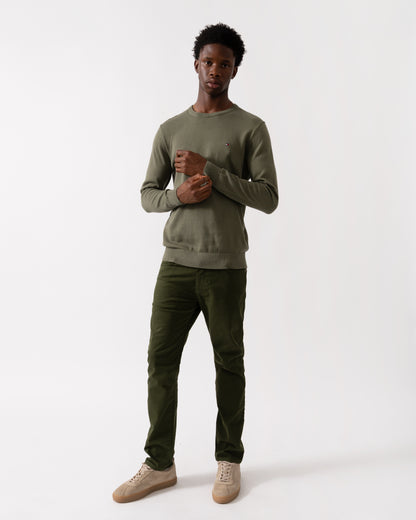 Tommy Hilfiger Essential Cotton Crew Neck Mens Sweatshirt - Battle Green