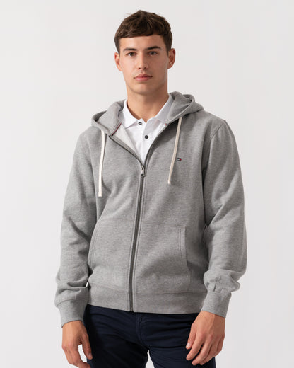 Tommy Hilfiger Essential Fleece Mens Zip Hoodie - Medium Grey Heather