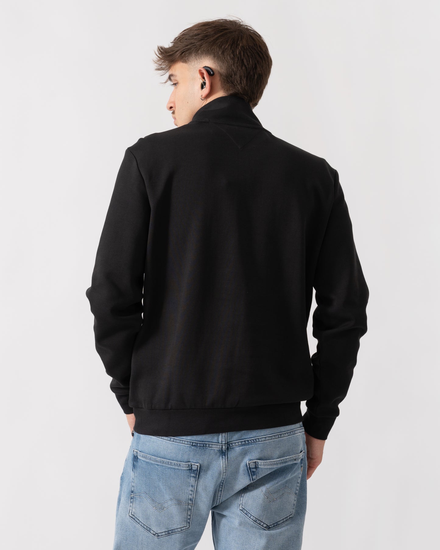 Tommy Hilfiger Essential Intechno Mens Half Zip Sweatshirt - Black