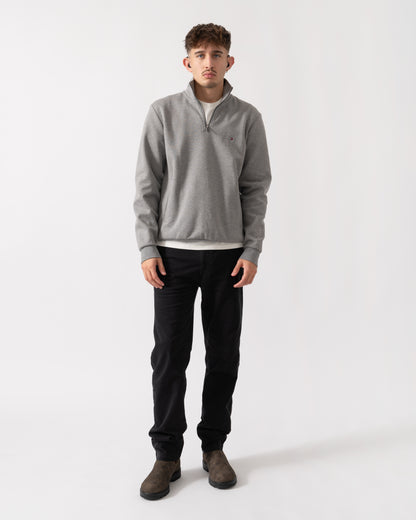 Tommy Hilfiger Essential Intechno Mens Half Zip Sweatshirt - Medium Grey Heather