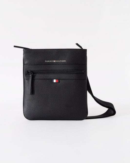 Tommy Hilfiger Essential PU Mens Crossover Bag - Black | CHO | Designer Mens Shoulder Bags