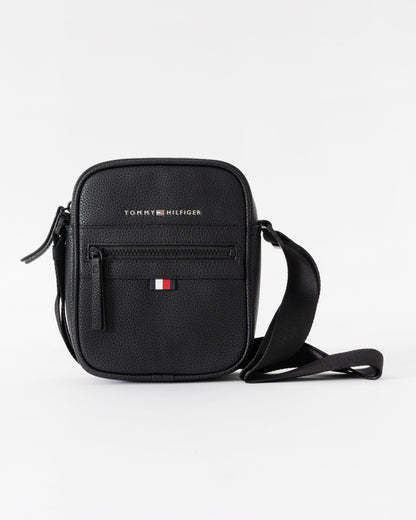 Tommy Hilfiger Essential PU Mens Mini Reporter Bag - Black | CHO | Designer Mens Shoulder Bags