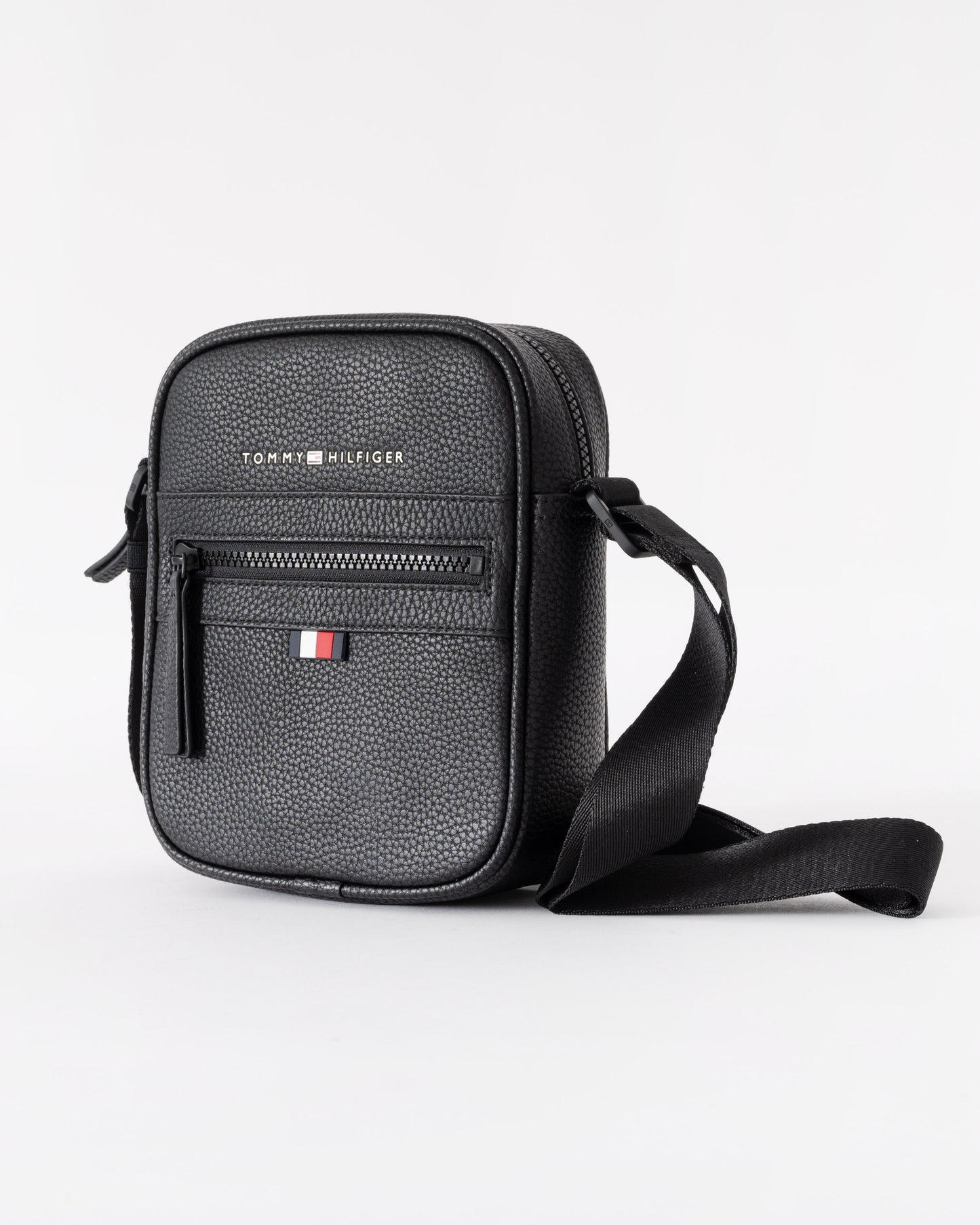 Tommy Hilfiger Essential PU Mens Mini Reporter Bag - Black | CHO | Designer Mens Shoulder Bags
