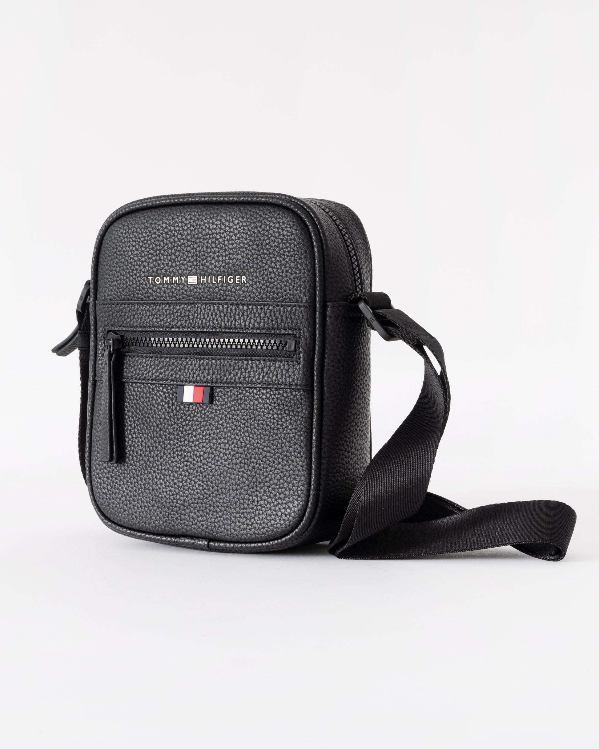 Tommy Hilfiger Essential PU Mens Mini Reporter Bag - Black | CHO | Designer Mens Shoulder Bags