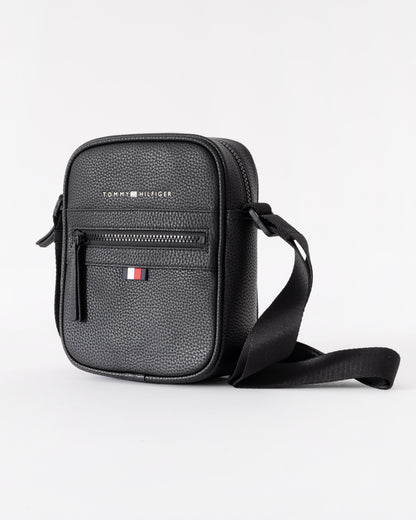 Tommy Hilfiger Essential PU Mens Mini Reporter Bag - Black | CHO | Designer Mens Shoulder Bags