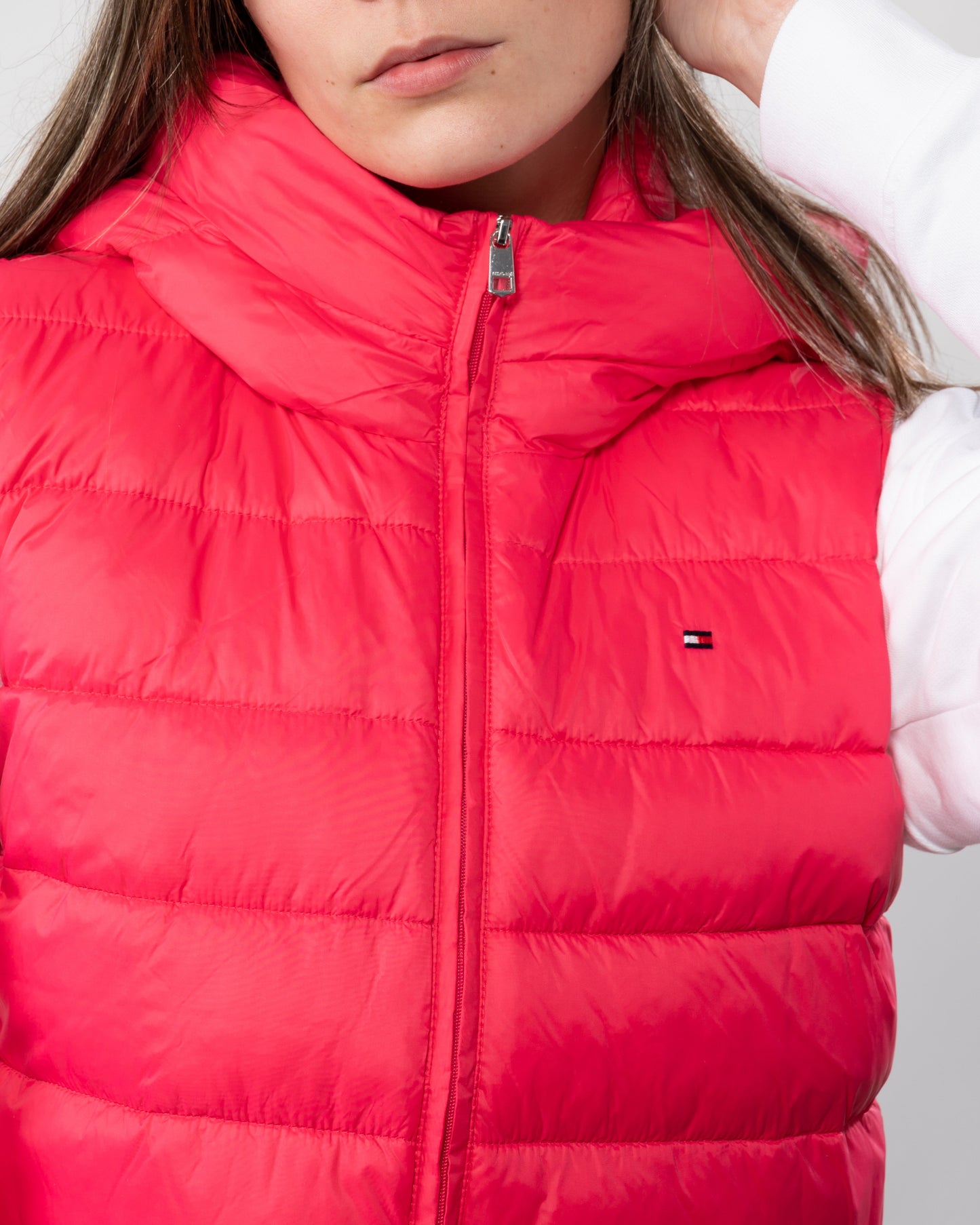 Tommy Hilfiger Lightweight Padded Womens Hooded Vest - Pink Splendor