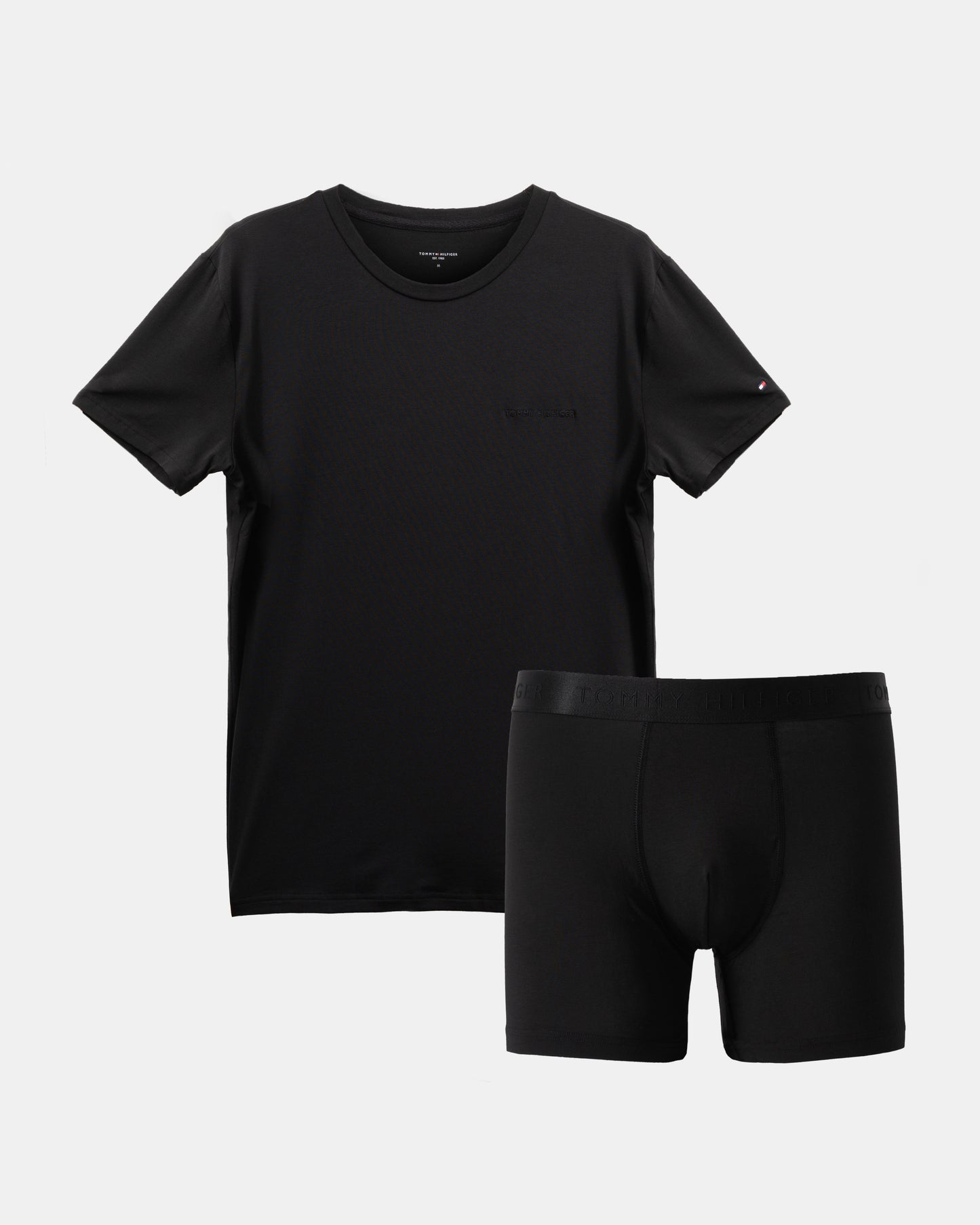 Tommy Hilfiger Mens T-Shirt & Boxer Brief Gift Set - Black/Black