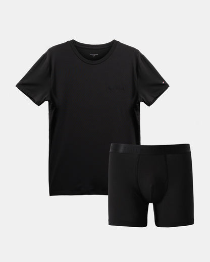 Tommy Hilfiger Mens T-Shirt & Boxer Brief Gift Set - Black/Black