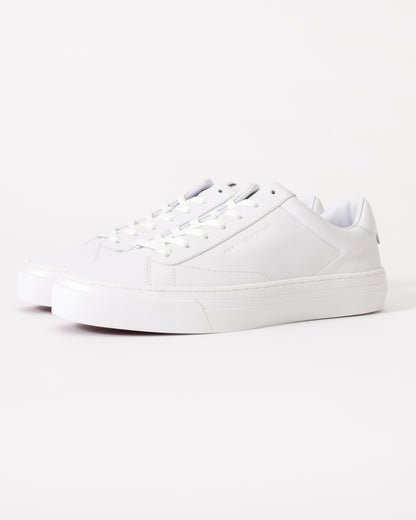 Tommy Hilfiger Premium Dress Nappa Leather Mens Cupsole Trainers - White