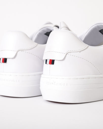 Tommy Hilfiger Premium Dress Nappa Leather Mens Cupsole Trainers - White
