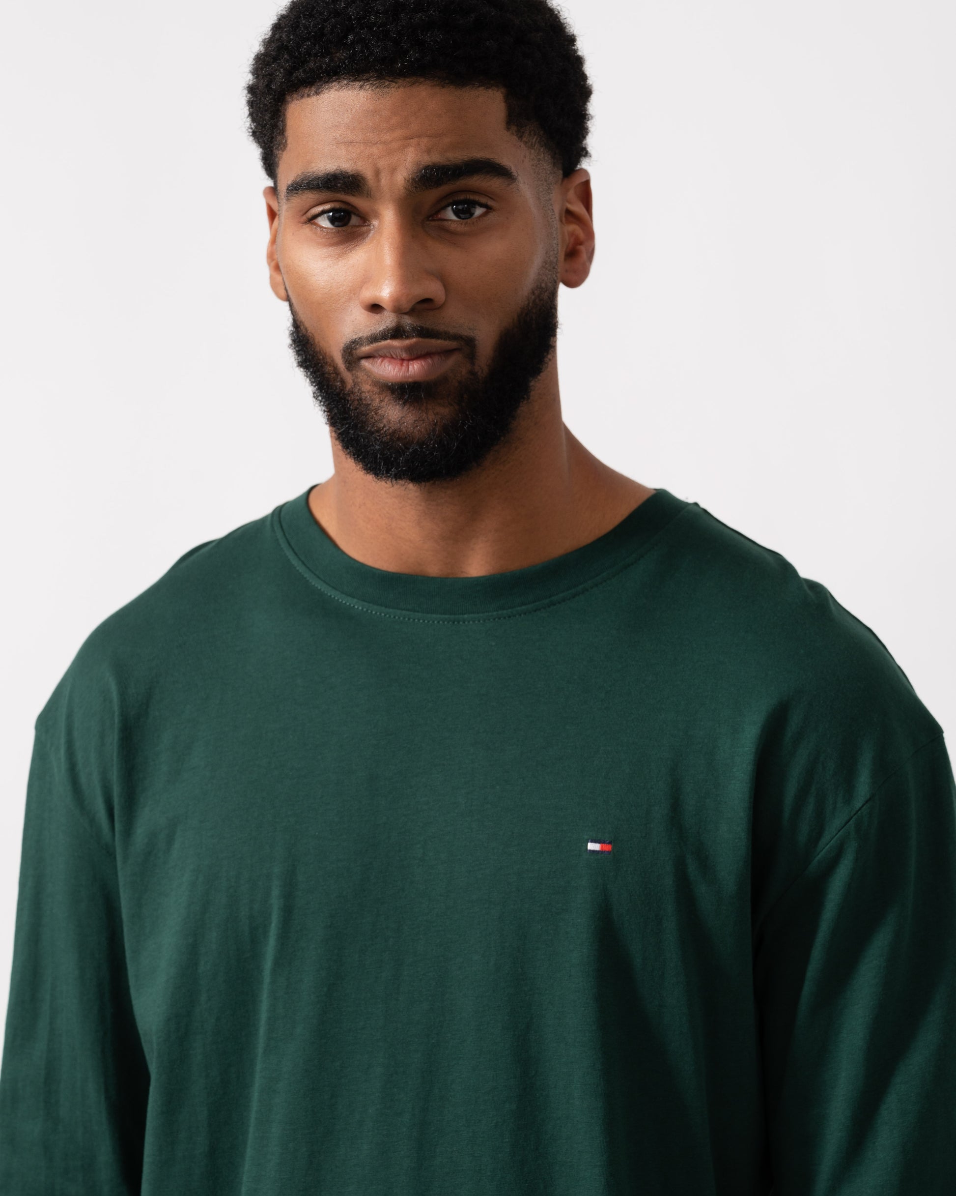 Tommy Hilfiger Relaxed Flannel Print Long Sleeve Mens Pyjama Set Top detail