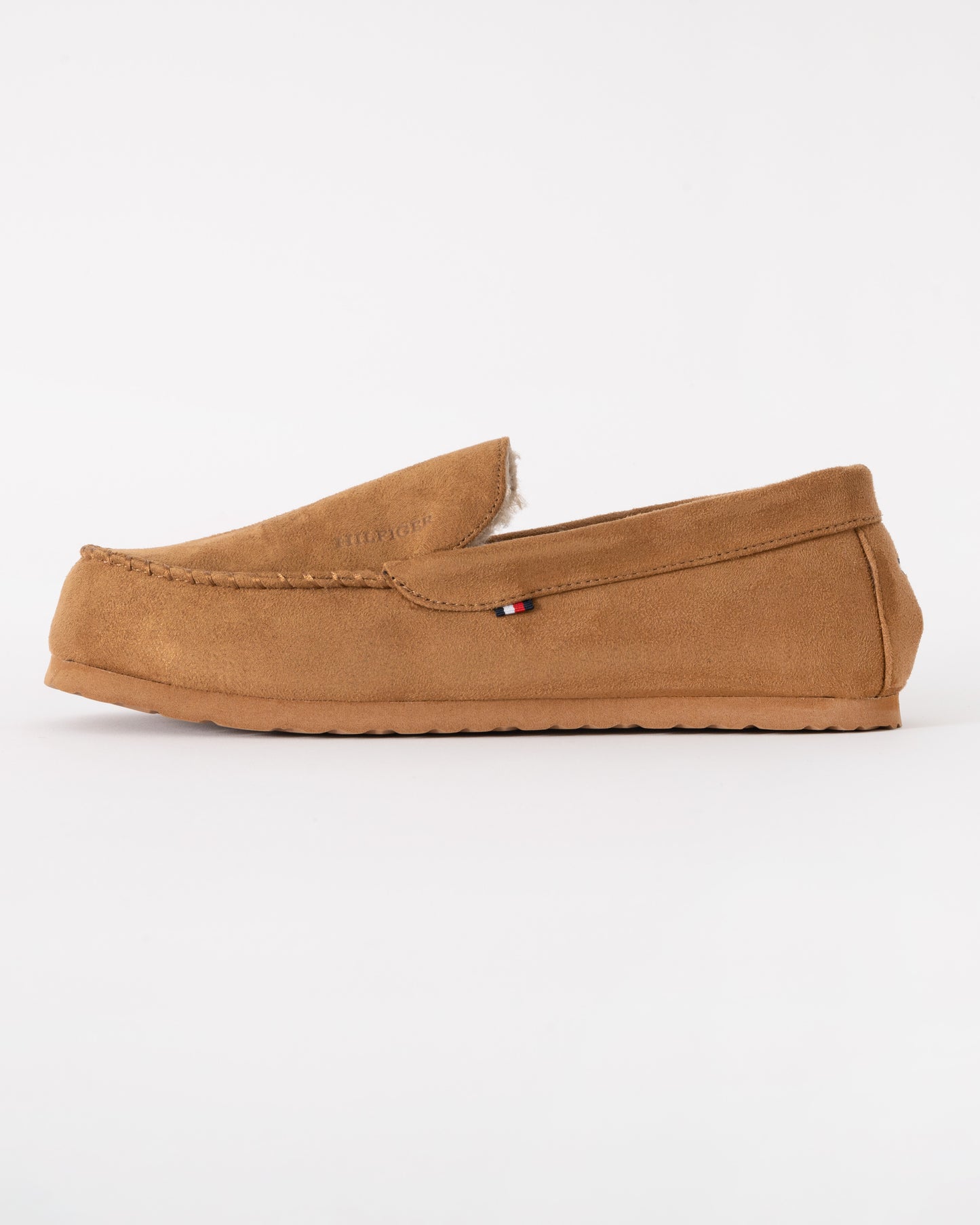 Tommy Hilfiger Suede Hilfiger Mens Driver House Shoes - Desert Khaki