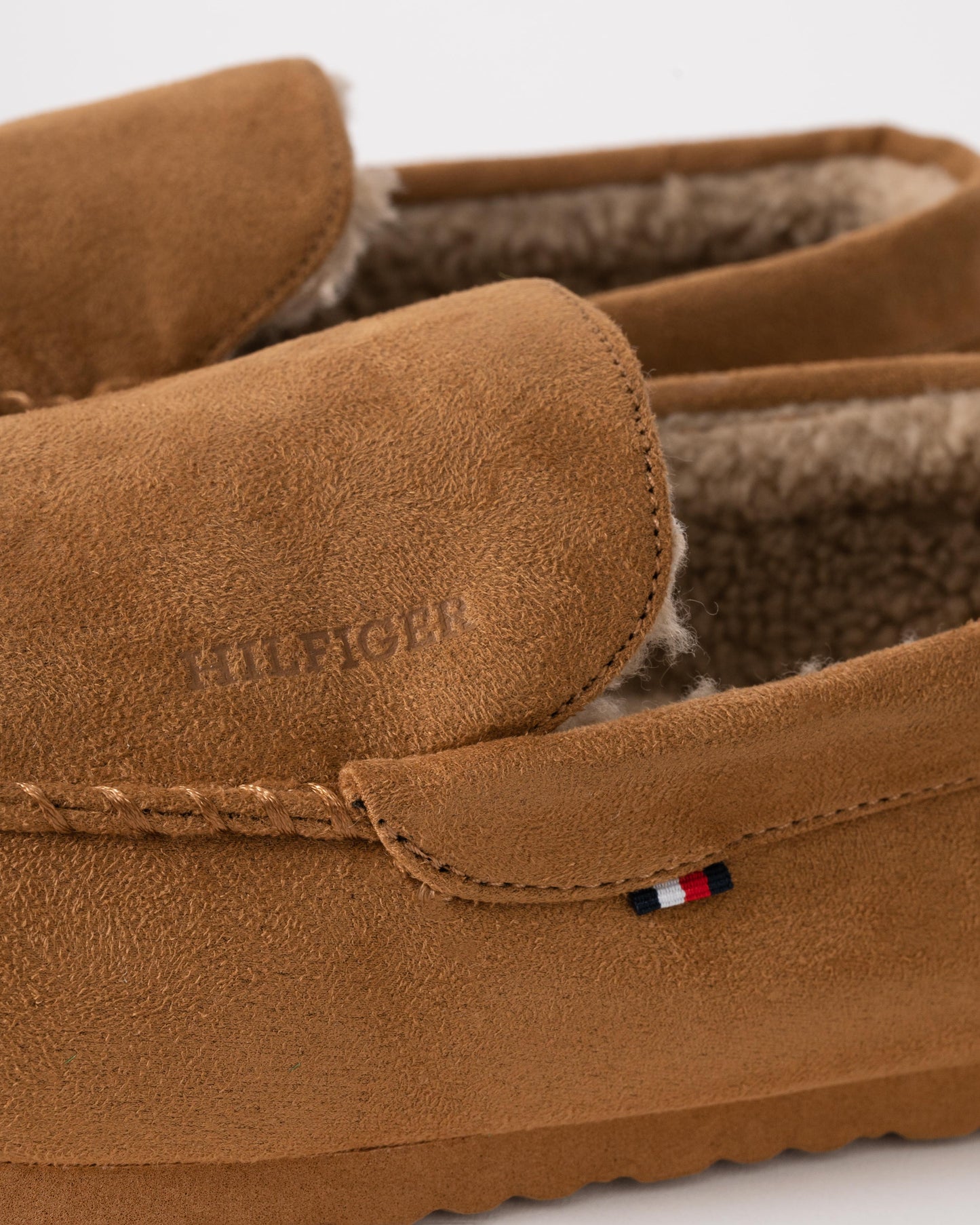 Tommy Hilfiger Suede Hilfiger Mens Driver House Shoes - Desert Khaki