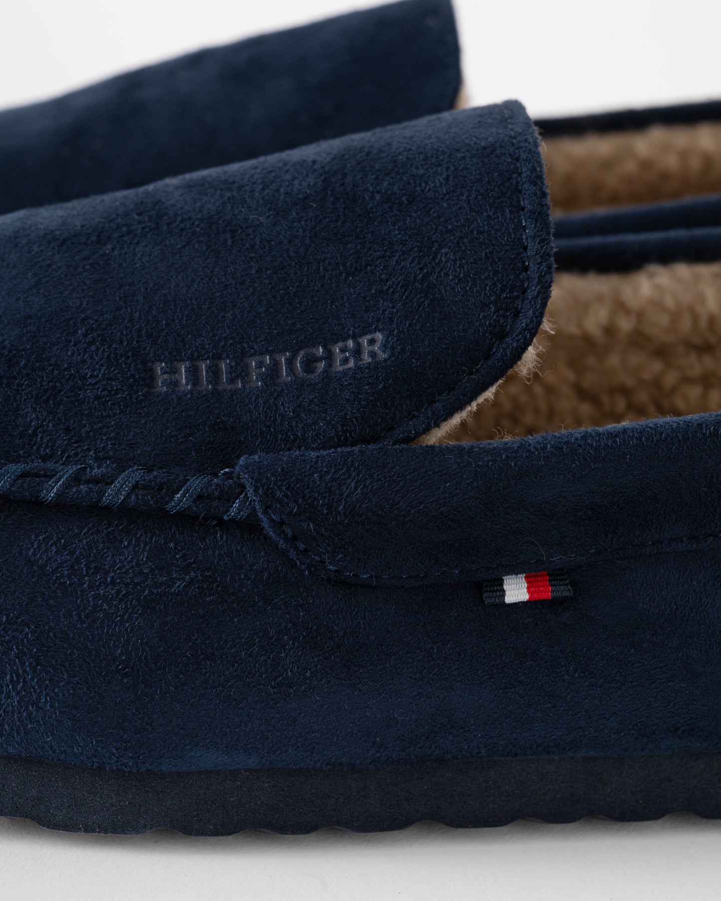 Tommy Hilfiger Suede Hilfiger Mens Driver House Shoes - Desert Sky