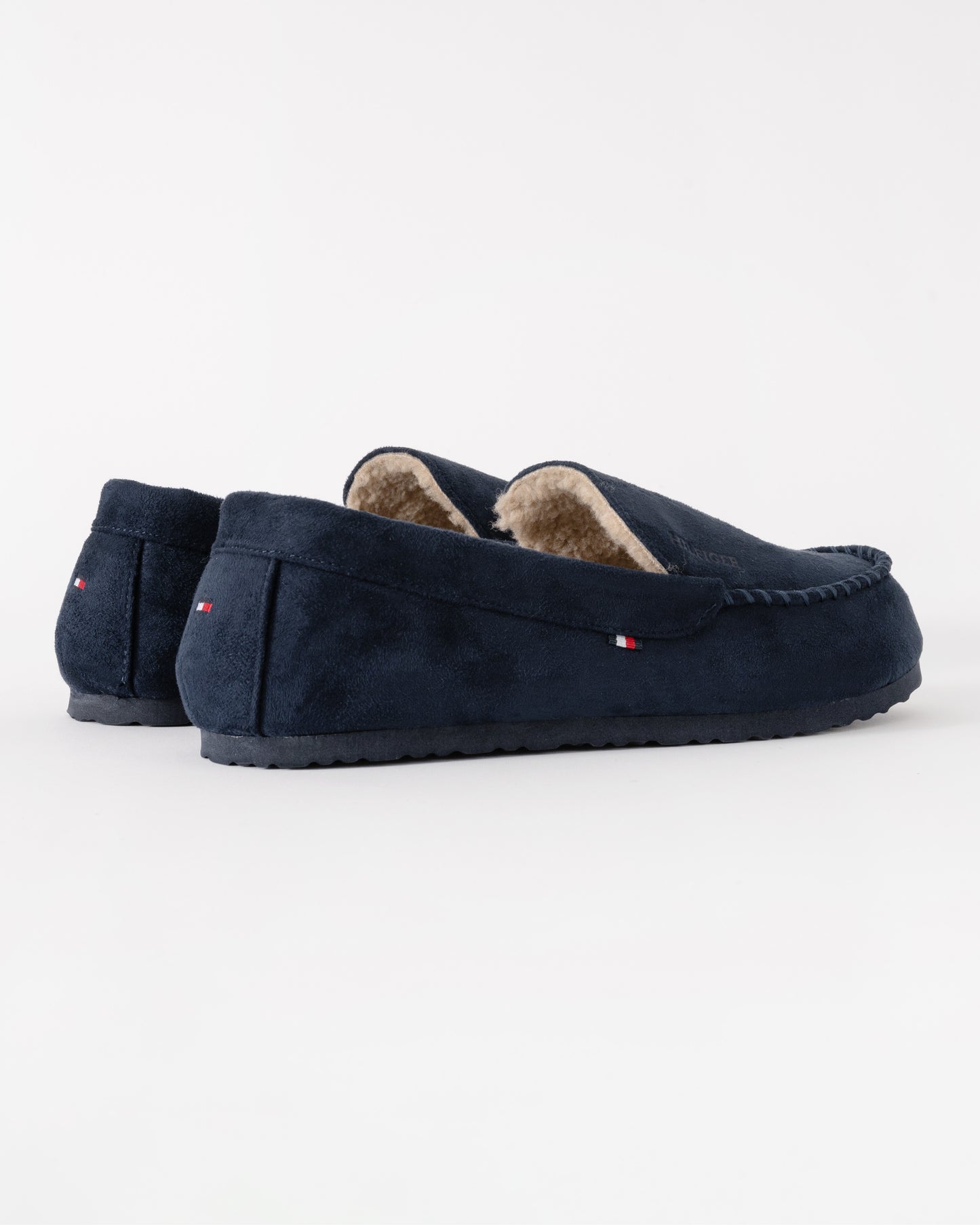 Tommy Hilfiger Suede Hilfiger Mens Driver House Shoes - Desert Sky