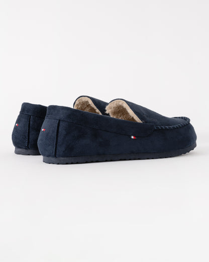 Tommy Hilfiger Suede Hilfiger Mens Driver House Shoes - Desert Sky