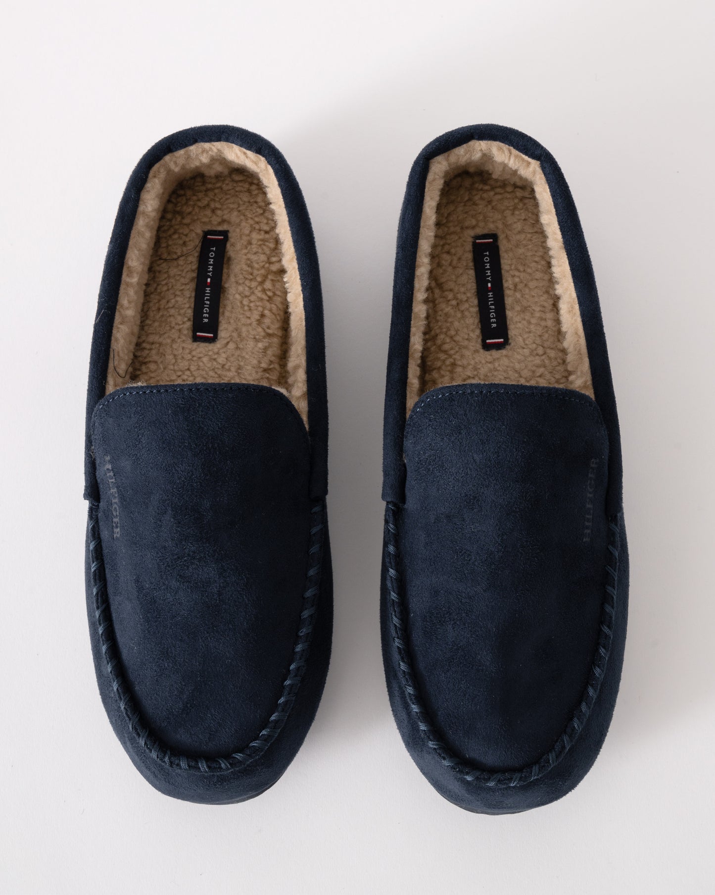 Tommy Hilfiger Suede Hilfiger Mens Driver House Shoes - Desert Sky