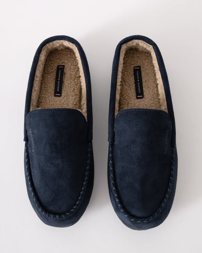 Tommy Hilfiger Suede Hilfiger Mens Driver House Shoes - Desert Sky