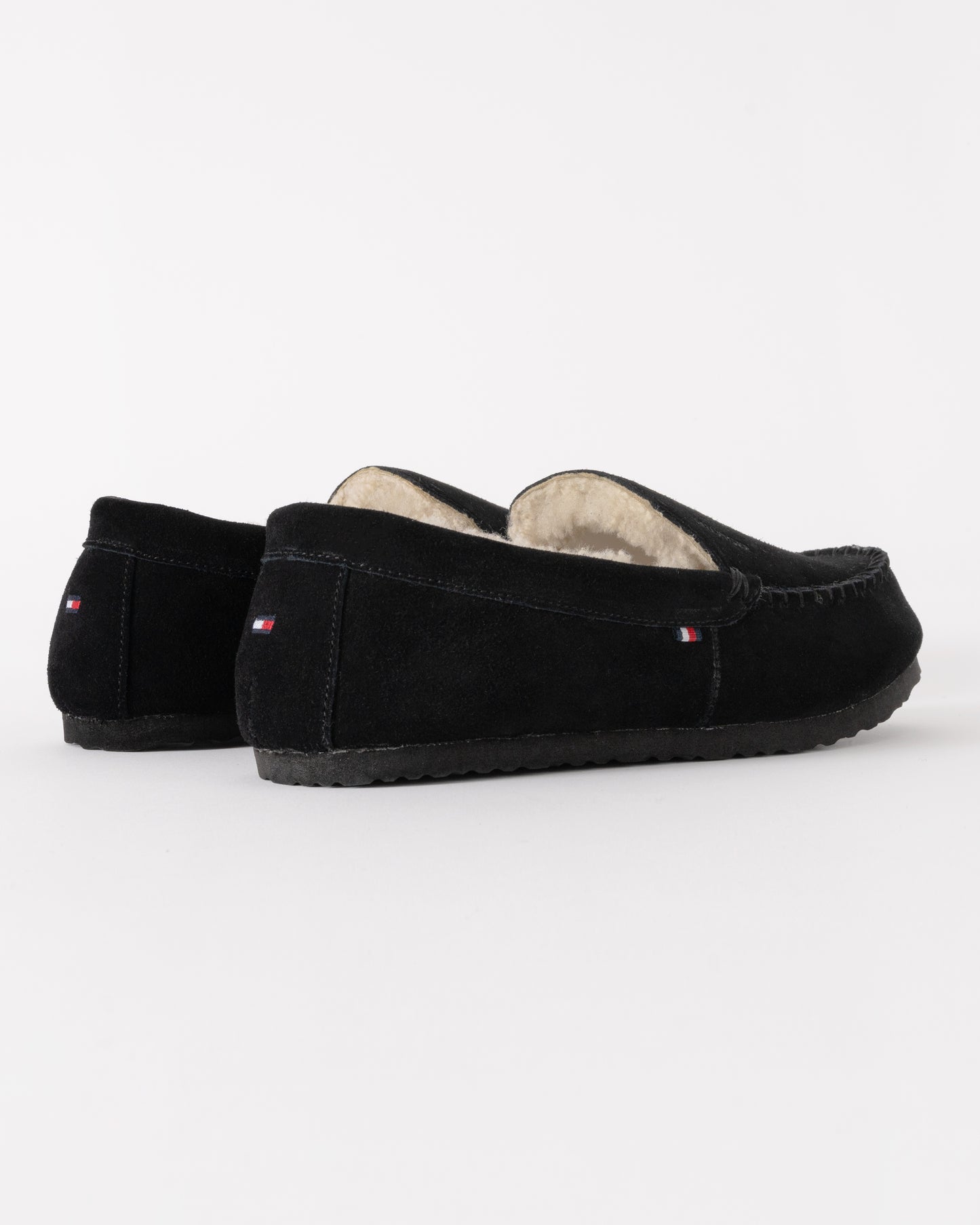 Tommy Hilfiger Suede Shirling Hilfiger Mens House Slippers - Black