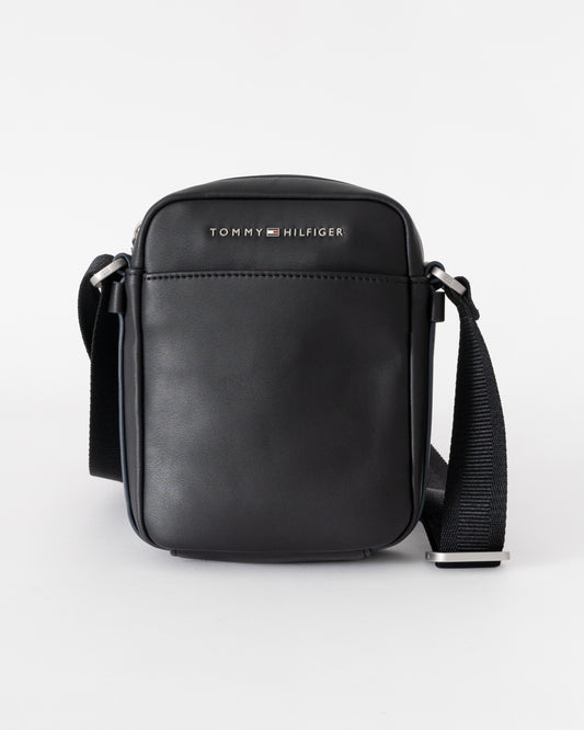 Tommy Hilfiger TH City Mens Mini Reporter Beg - Black | CHO | Designer Mens Shoulder Bags