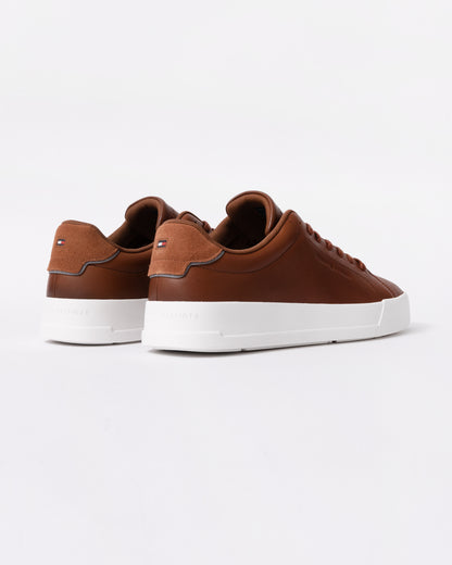 Tommy Hilfiger TH Core Leather Mens Court Trainers - Winter Cognac