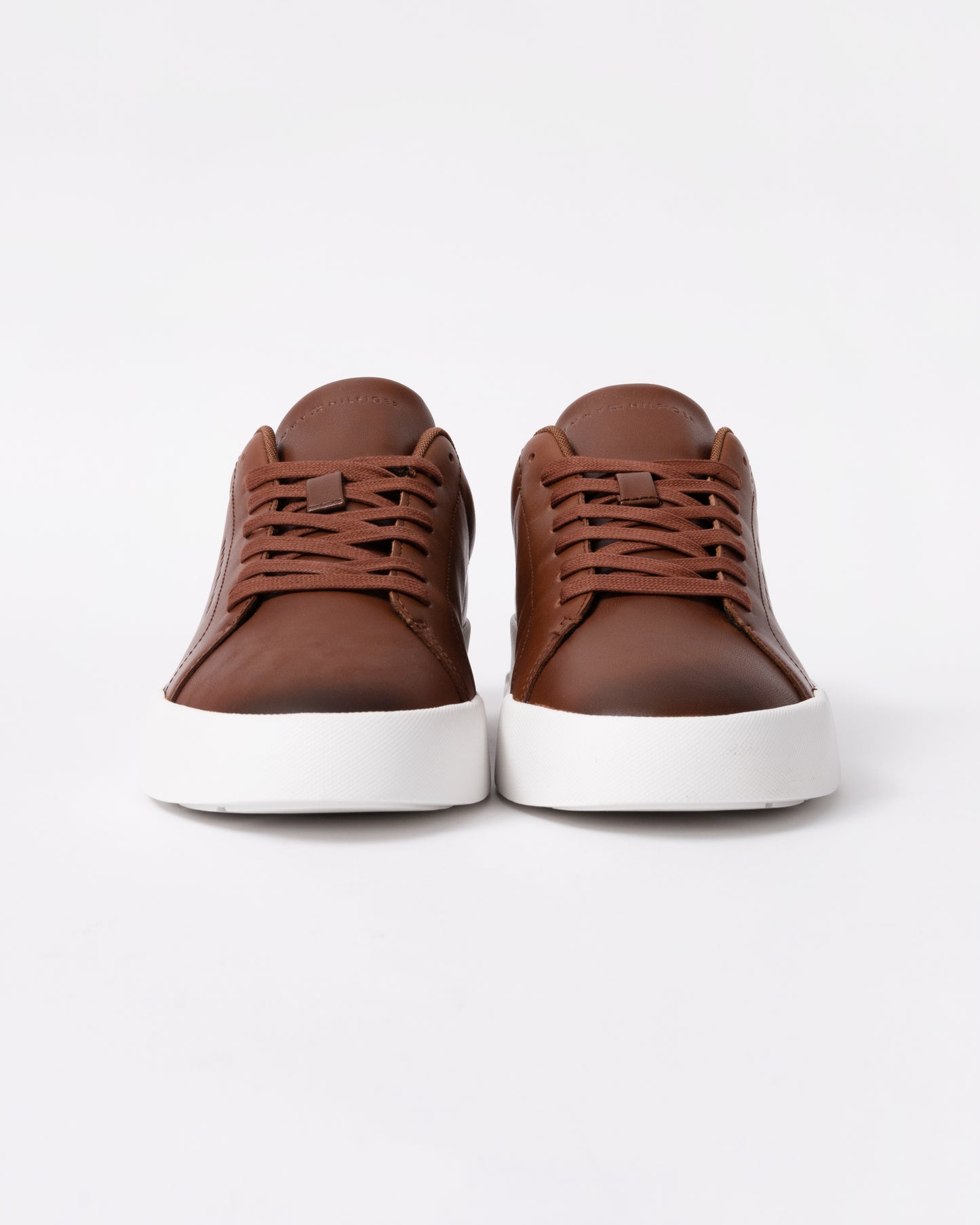 Tommy Hilfiger TH Core Leather Mens Court Trainers - Winter Cognac