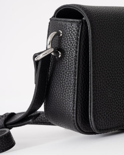 Tommy Hilfiger TH Emblem Flap Womens Crossover Bag - Black | CHO | Designer Womens Shoulder Bags