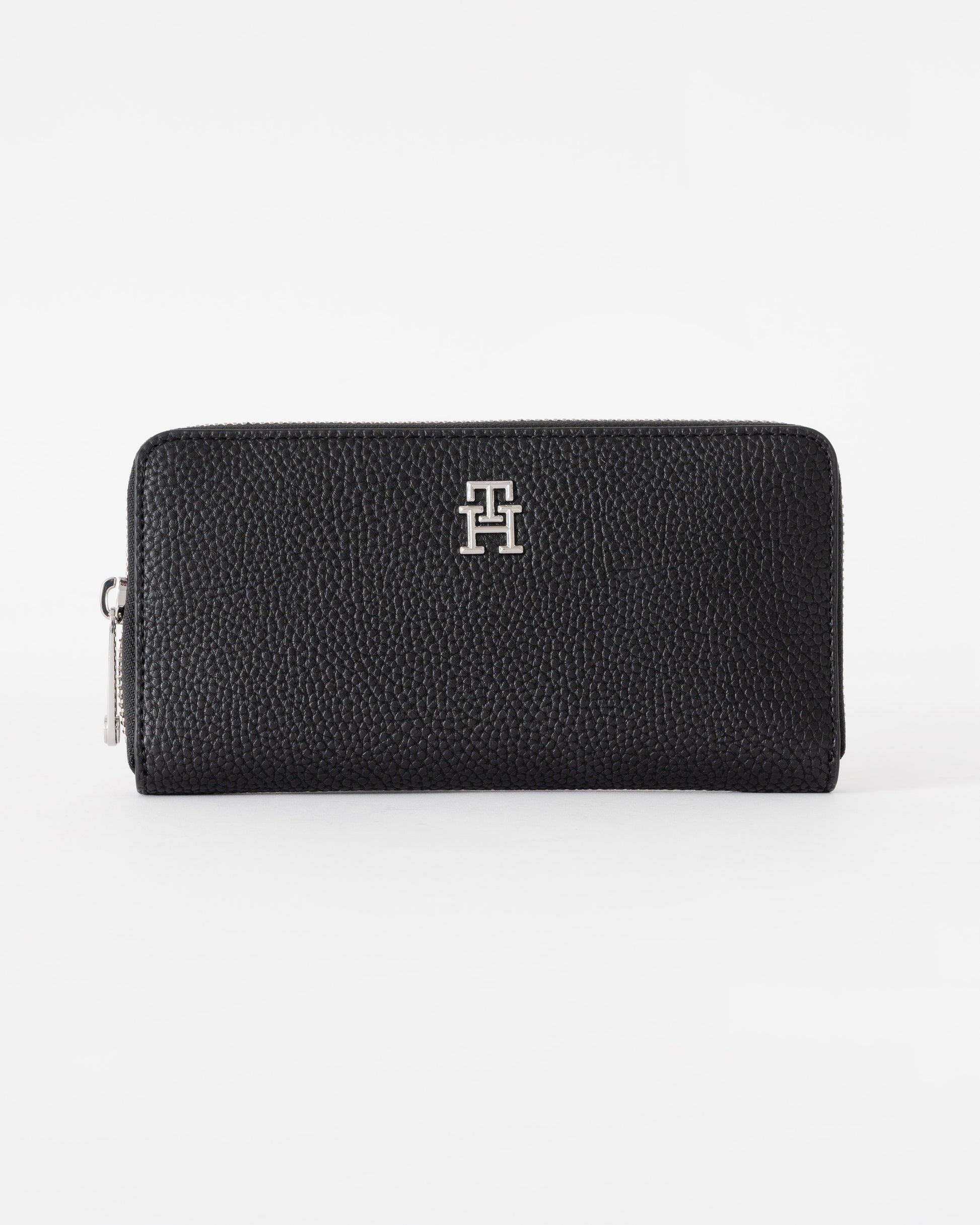Tommy Hilfiger TH Emblem Womesn Large Zip Bag - Black | CHO | Designer Womens Shoulder Bags