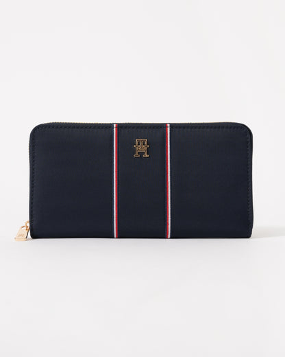 Tommy Hilfiger TH Icon Corp Large Zip-Around Womens Nylon Wallet - Blue Corp