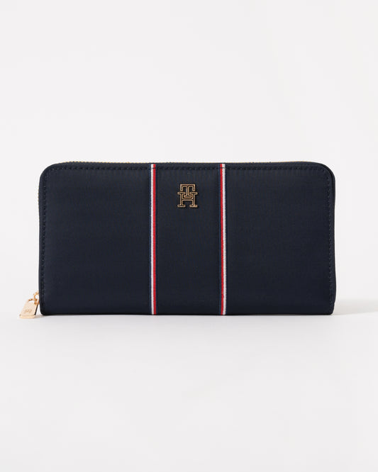 Tommy Hilfiger TH Icon Corp Large Zip-Around Womens Nylon Wallet - Blue Corp