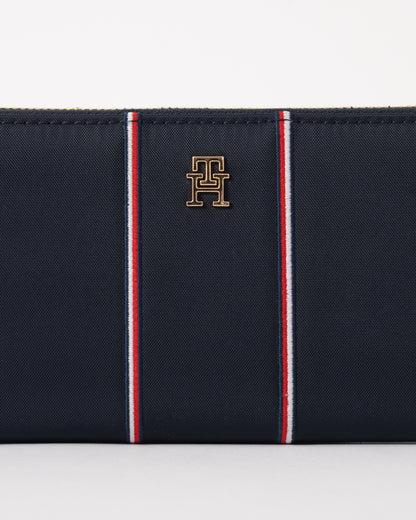 Tommy Hilfiger TH Icon Corp Large Zip-Around Womens Nylon Wallet - Blue Corp
