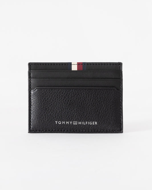 Tommy Hilfiger TH Premium Leather Mens Card Holder - Black | CHO | Designer Mens Wallets & Purses