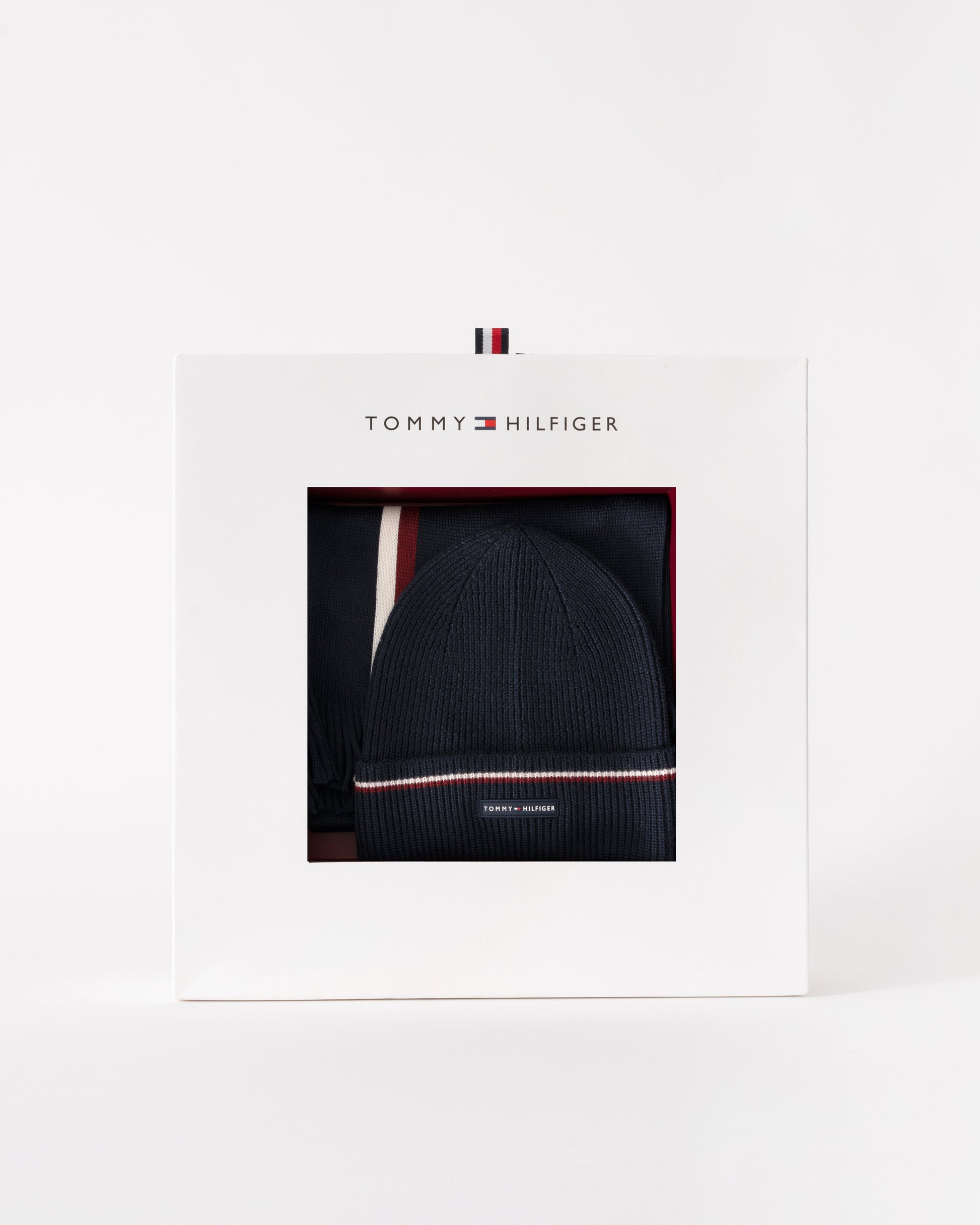 Tommy Hilfiger TH Wool Beanie &amp; Scarf Gift Set in Space Blue