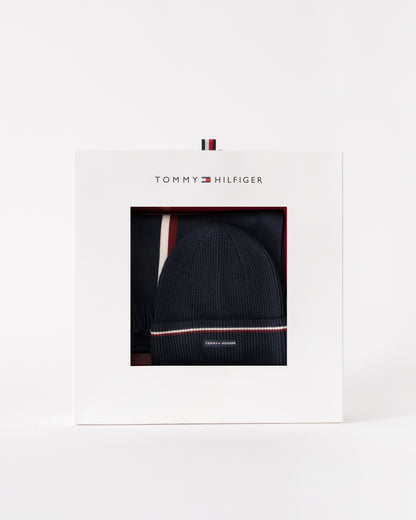 Tommy Hilfiger TH Wool Beanie &amp; Scarf Gift Set in Space Blue