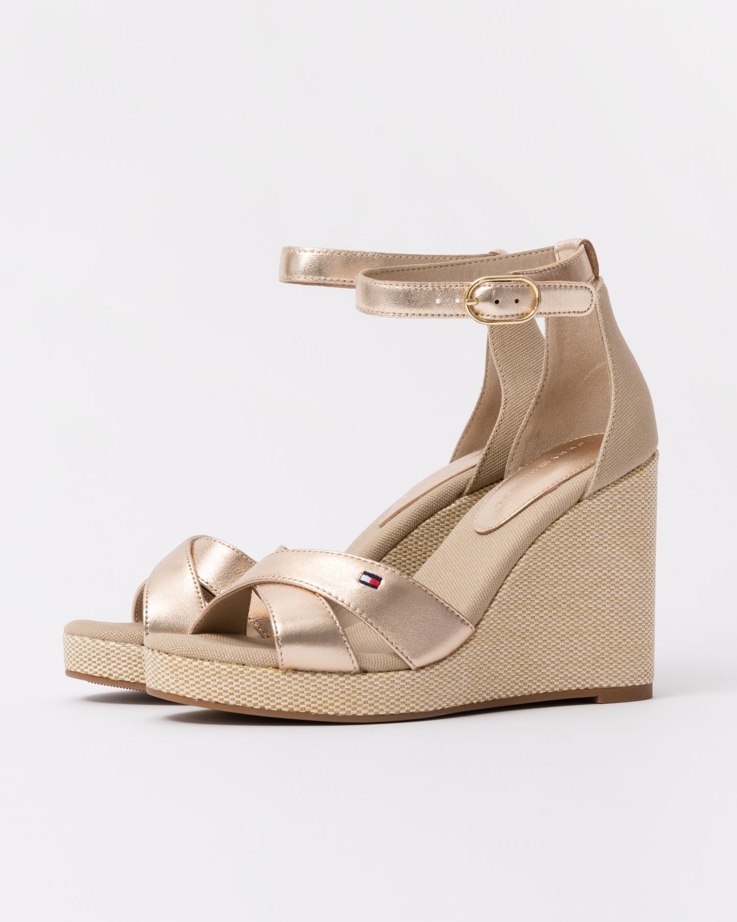 Tommy Hilfiger Womens Metallic Wedge Espadrille Sandals