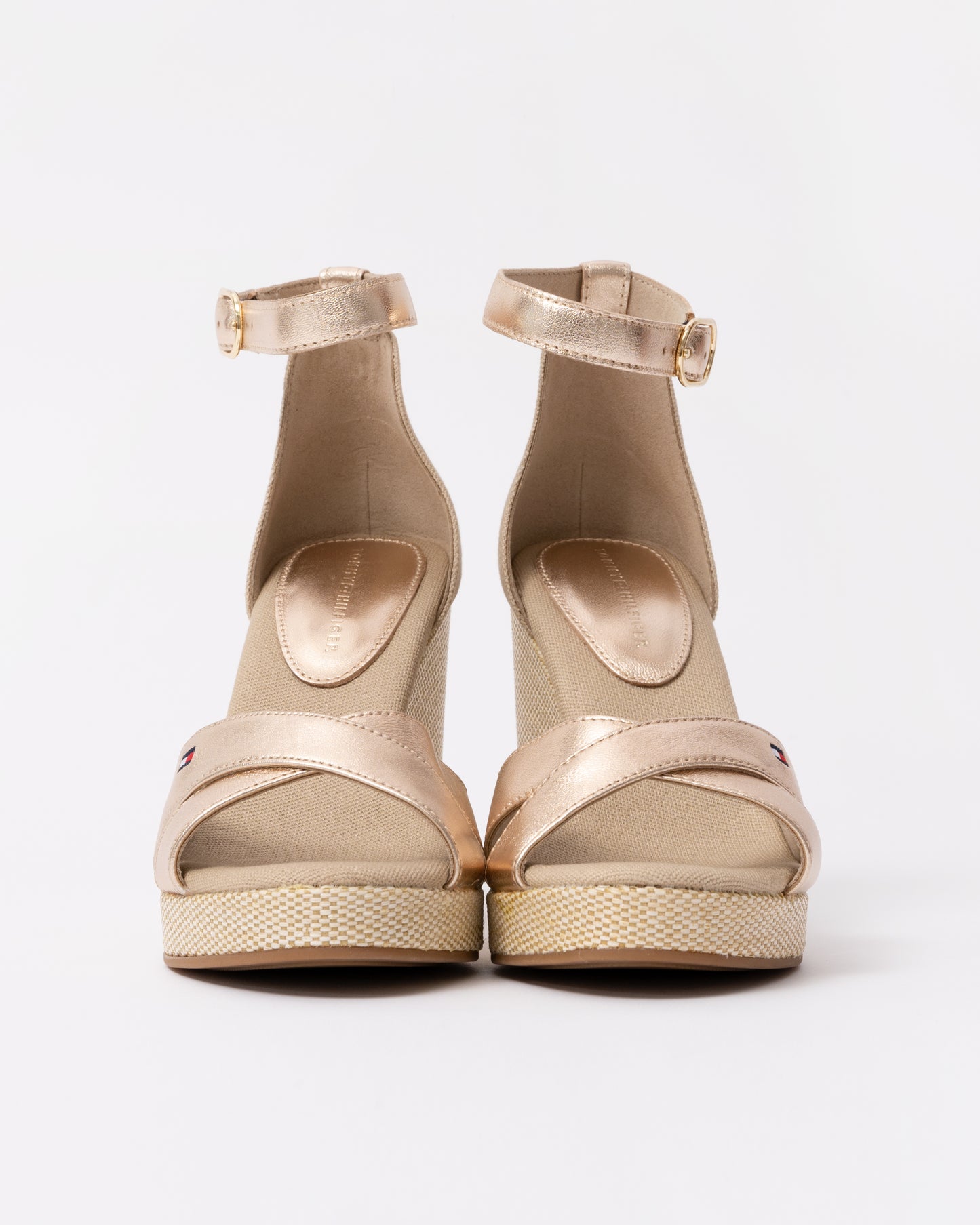Tommy Hilfiger Womens Metallic Wedge Espadrille Sandals