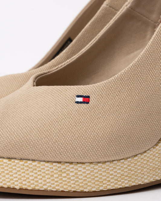 Tommy Hilfiger Womens Flag Slingback Wedge  Espadrille - Horseradish