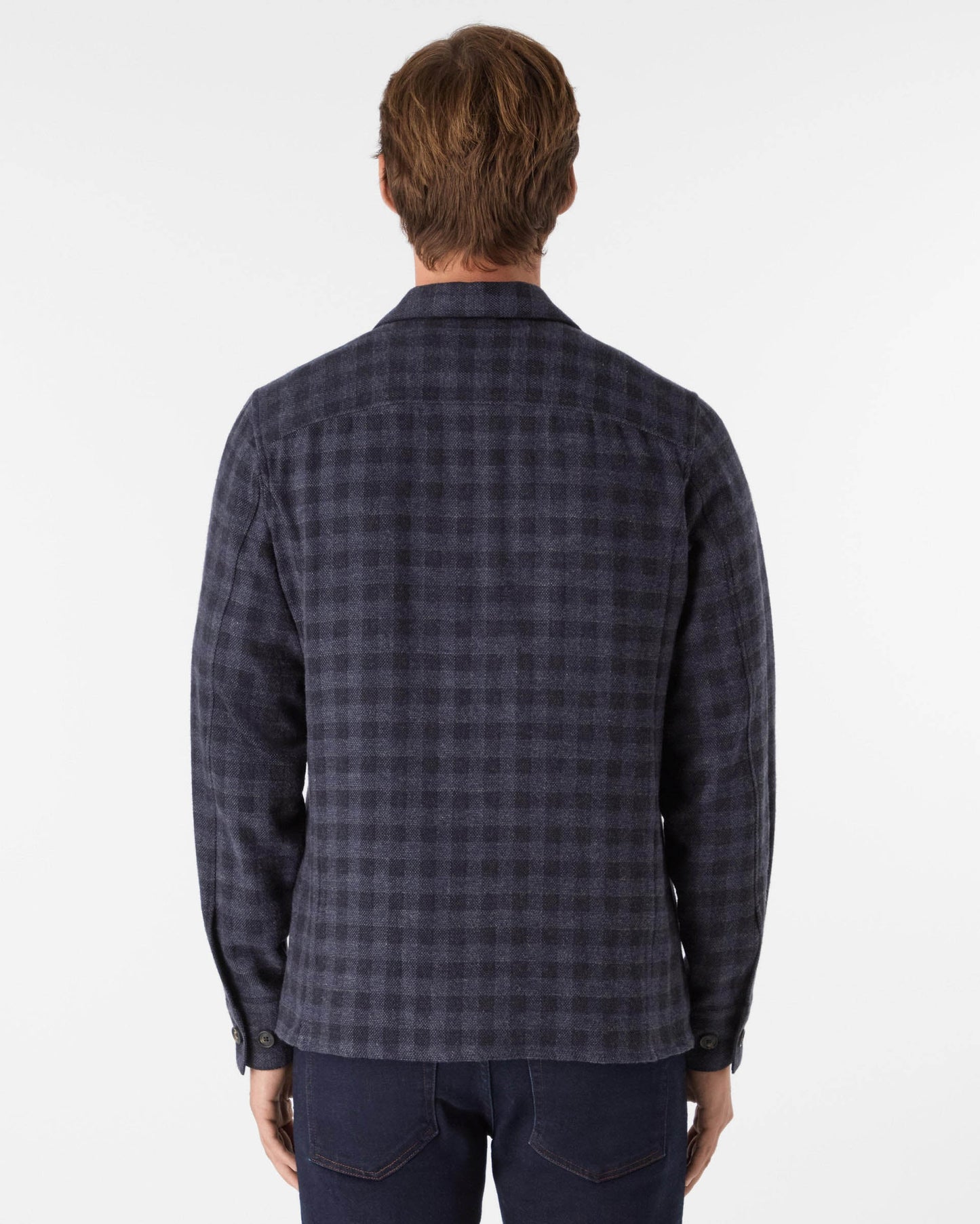 Oliver Sweeney Tramore Mens Brushed Cotton Overshirt -  Navy Check