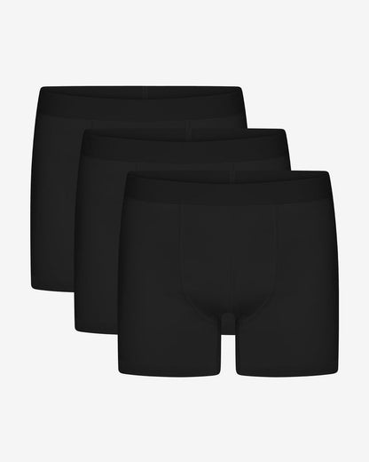 Colorful Standard 3 Pack Mens Organic Boxer Briefs - Deep Black